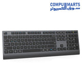 Meetion BTK2000 Rechargeable Wireless and Bluetooth Dual Mode Keyboard slim silent design