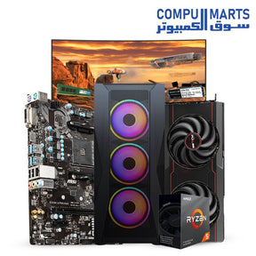 AMD Ryzen 5 3600 + MSI B450M-A PRO MAX II Motherboard + Sapphire Pulse RX 6650 XT GPU + 16GB Crucial DDR4 3200MHz RAM + TEAMGROUP MP33 NVMe SSD + Dahua 24" Monitor + XANDER Velox ARGB Gaming Case – Pre-Built Gaming PC Bundle – Egypt

