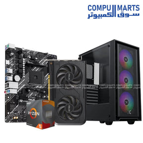 Gaming PC bundle with ASUS Dual RTX 5050 8GB, Ryzen 5 4500, 16GB RAM, and Xigmatek SKY case