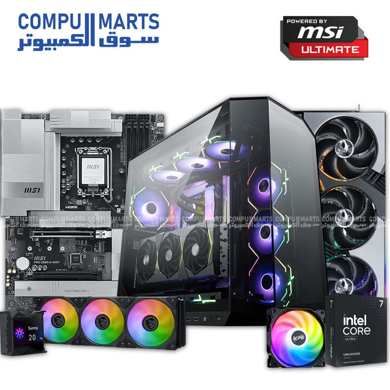 Gaming PC Bundle with Intel Core i7-14700K, RTX 5070 12GB, MSI B760 Tomahawk WiFi, 32GB DDR5 6400, 1TB SSD, 360mm liquid cooler, 850W PSU, XPG Invader X BTF case Egypt