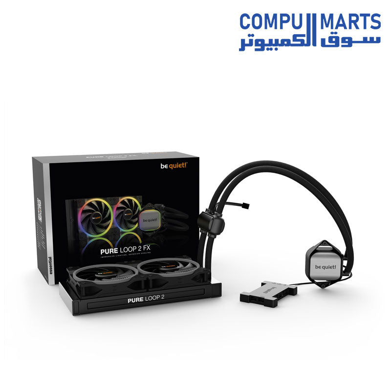 Be Quiet Pure Loop 2 FX 240 مم، مراوح Light Wings 120 مم عالية السرعة PWM و ARGB