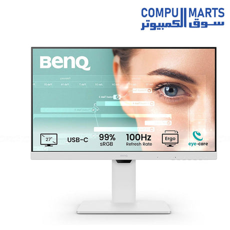 BenQ GW2786TC 27 inch IPS monitor with USB-C 65W Power Delivery and ergonomic height adjustable stand.
