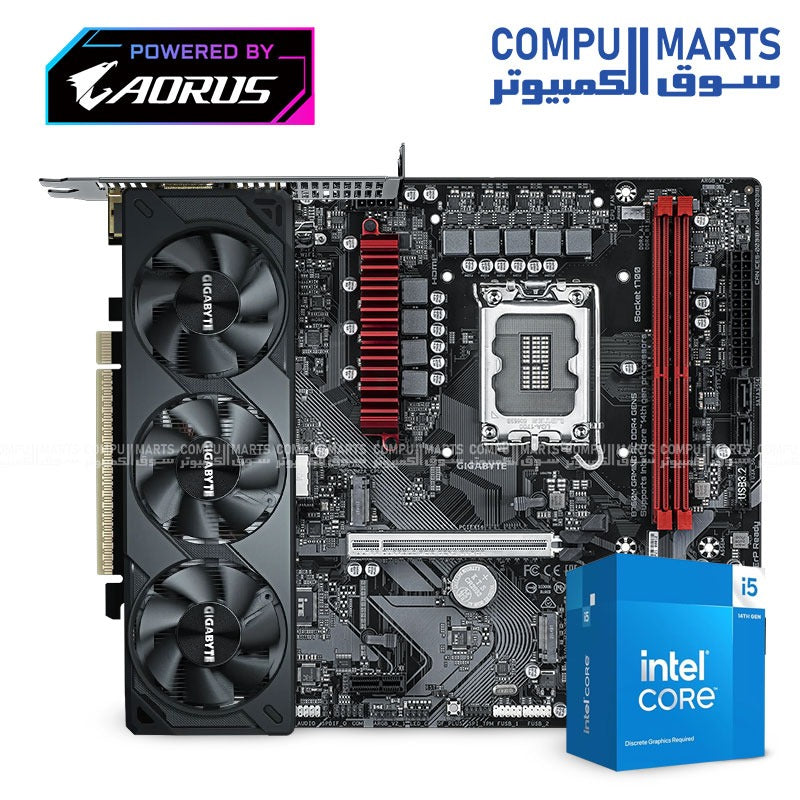 Bundle - Gigabyte -B760M G AC D4 -Gen5 -motherboard-ntel Core i5-14400F- CPU- Gigabyte- RTX -5060 -OC -Low Profile- 8G
