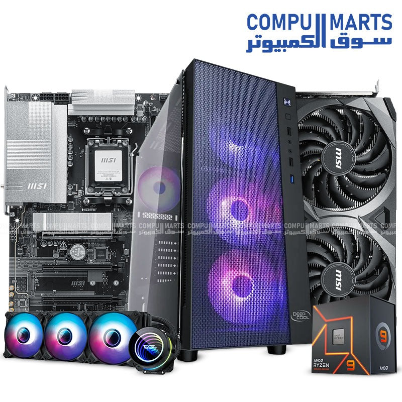 Bundle – Ryzen 9 7900X + MSI B850-P PRO + Lexar 32GB DDR5-5600 + 1TB NVMe + MSI RTX 3060 12GB + DeepCool Matrexx 55 Mesh + DarkFlash DX360 V2.6
