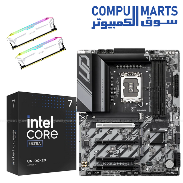 Lexar ARES DDR5 RGB 32GB 6800MHz bundle with Intel Core Ultra 7 270K Plus and GIGABYTE Z890 UD in Egypt