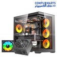 DarkFlash C280 ATX case with four DM20 ARGB fans, OC2 hub, USB Type-C, and EMT850 850W 80 Plus Bronze PSU