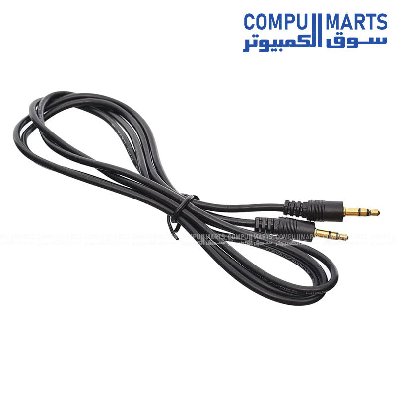 1.5M black AUX cable for headphone speaker amplifier