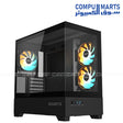 GIGABYTE C201 P Mid-Tower Case – black, white background

