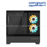 GIGABYTE C201 P Mid-Tower Case – black, white background

