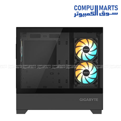 GIGABYTE C201 P Mid-Tower Case – black, white background

