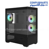 ZALMAN CHRONIX V2 Black ATX Case ARGB Tempered Glass Front View