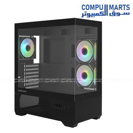 ZALMAN CHRONIX V2 Black ATX Case ARGB Tempered Glass Front View