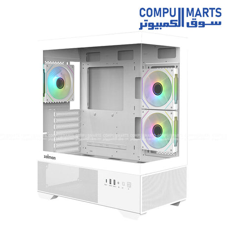 ZALMAN CHRONIX V2 Black ATX Case ARGB Tempered Glass Front View
