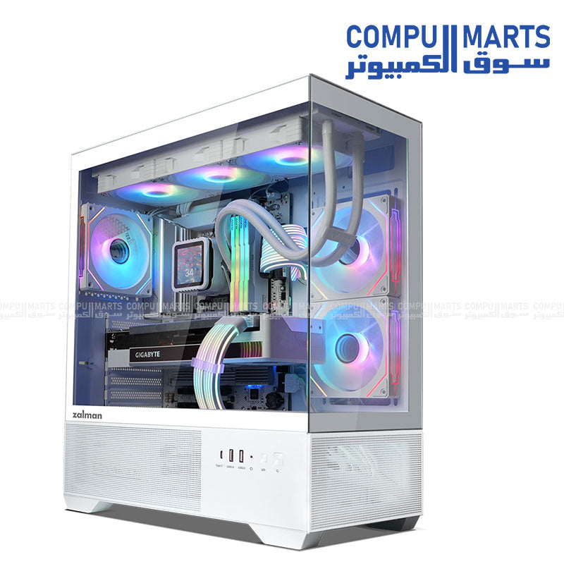 ZALMAN CHRONIX V2 White Gaming Case ARGB Lighting Setup