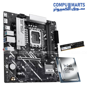 Intel Core Ultra 5 225F CPU with ASUS Prime B860M-K motherboard and ADATA 16GB DDR5 5600 bundle combo for gaming PC build