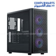 COOLER MASTER Elite 502 Mid Tower Case with E-ATX support, tempered glass side panel, and 3 pre-installed 120mm ARGB fans