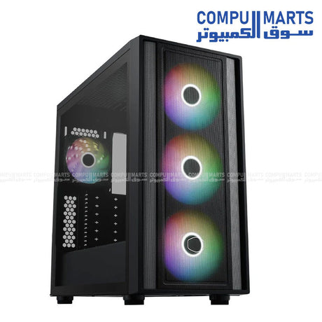 MasterBox 600 mid tower PC case with support for ITX, Micro ATX, ATX, and E-ATX motherboards for gaming PC builds in Egypt.