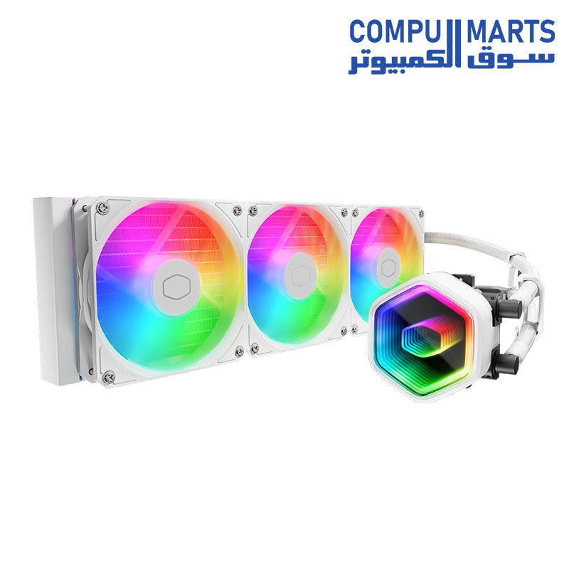 Cooler Master MasterLiquid 360 Core II White Edition Liquid Cooler 360mm ARGB Aluminum Radiator Intel LGA 1851 AMD AM5