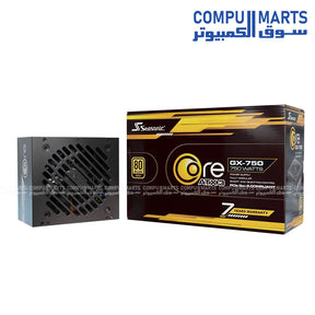 Seasonic Core GX-750 ATX3 750W power supply with 80 Plus Gold efficiency and Cybenetics Platinum rating fully modular ATX PSU in Egypt