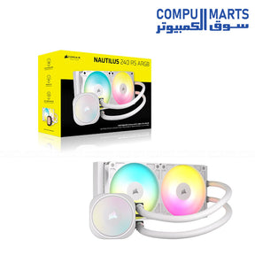 Corsair Nautilus 240 RS ARGB 240mm liquid CPU cooler dual fan radiator RGB cooling system Intel AMD compatible