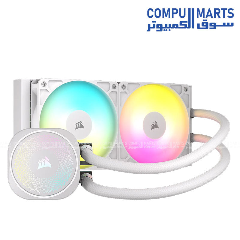 Corsair Nautilus 240 RS ARGB 240mm liquid CPU cooler dual fan radiator RGB cooling system Intel AMD compatible