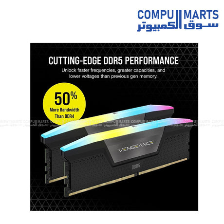 CORSAIR VENGEANCE DDR5 32GB 6800MT/s CL40 black desktop memory kit