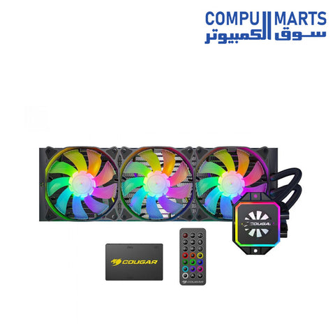 Helor-360-Liquid-Cooler-COUGAR-360-mm-with-3-Vortex-Omega-120-mm-Fans-Addressable-RGB-Core-Box-v2-and-Remote-Controller