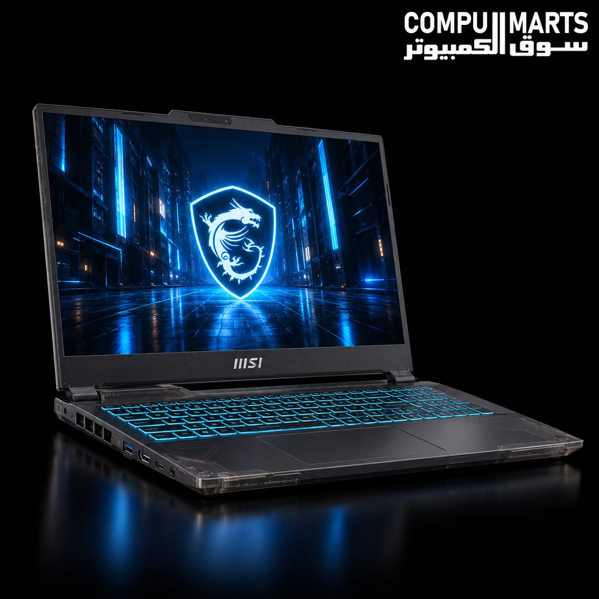 MSI Cyborg 15 A13UC-2244XAE Gaming Laptop – Intel Core i5-13420H, RTX 3050 4GB, 16GB DDR5, 512GB NVMe SSD, 15.6" FHD 144Hz, Free DOS, Translucent Black