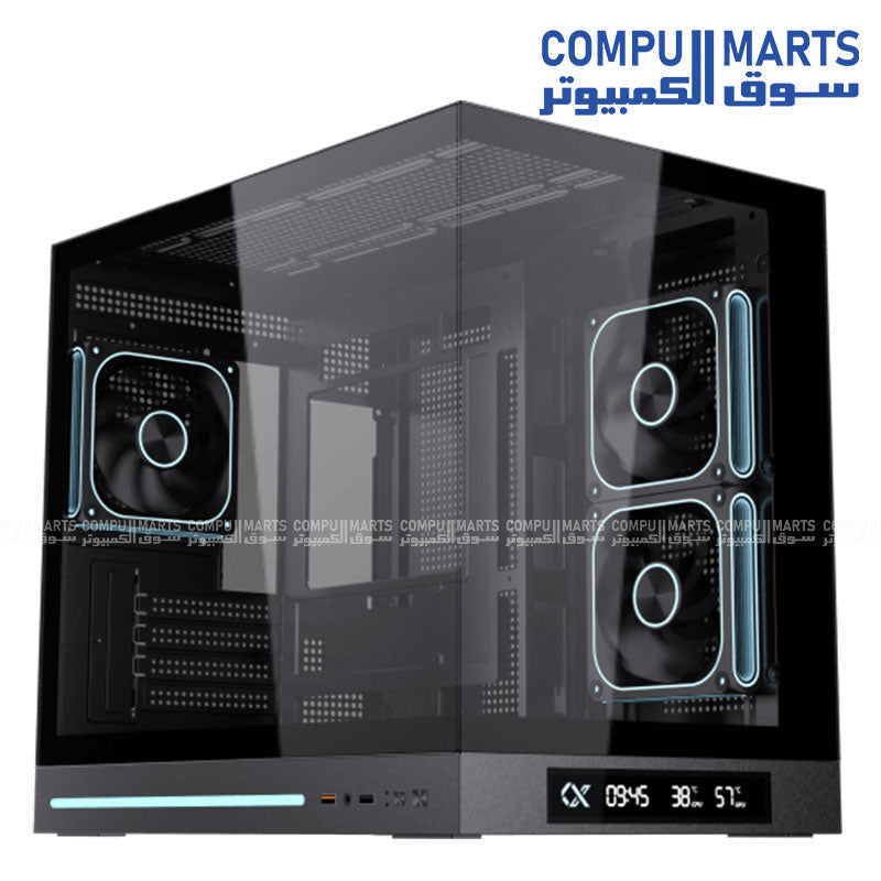 Xigmatek Cloud M DGT 3AF Digital LCD 3 Fan ARGB PWM BTF Micro Tower Case - Black