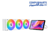 CONNECT- PRO -360 -Liquid- CPU -Cooler- with 7-inch- LCD- Display-360mm- Radiator, ARGB Fans for Intel & AMD