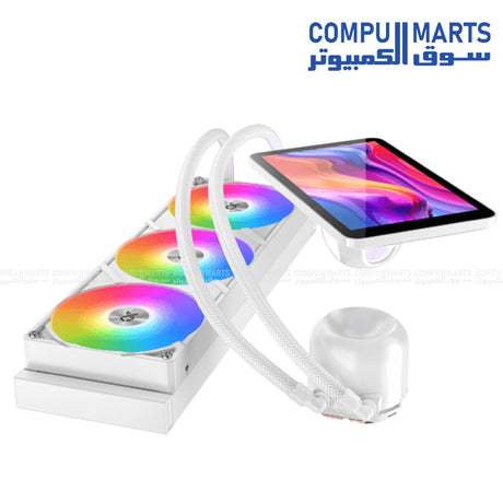 CONNECT- PRO -360 -Liquid- CPU -Cooler- with 7-inch- LCD- Display-360mm- Radiator, ARGB Fans for Intel & AMD