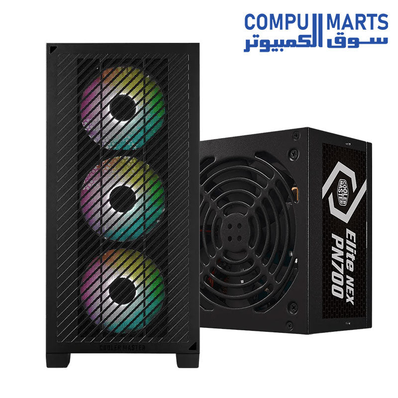 كيس Cooler Master Elite 301 Lite + مزود الطاقة Elite NEX PN700 230V
