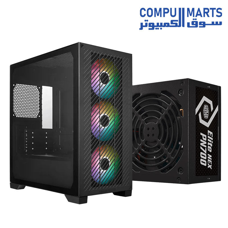 كيس Cooler Master Elite 301 Lite + مزود الطاقة Elite NEX PN700 230V

