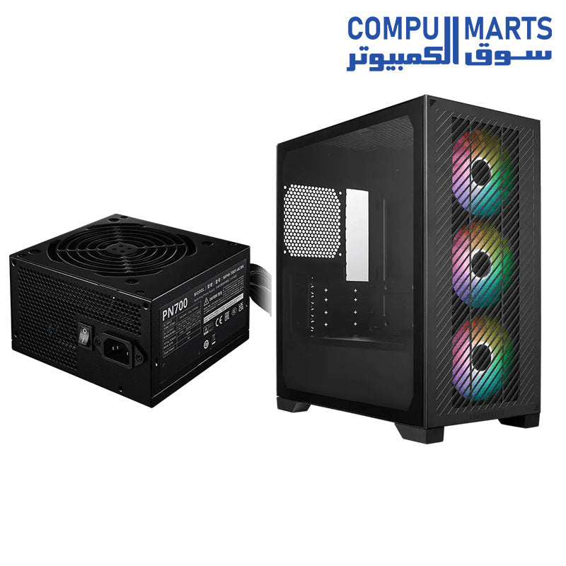 كيس Cooler Master Elite 301 Lite + مزود الطاقة Elite NEX PN700 230V
