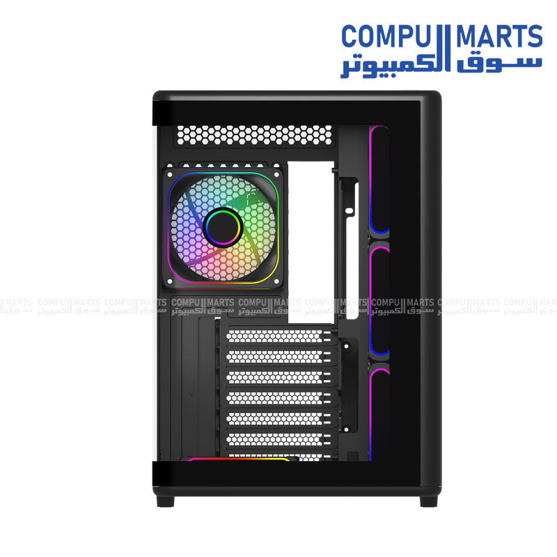 Cooler Master Elite 600 ARGB fans airflow layout tempered glass side panel 7 fan configuration cooling build Egypt