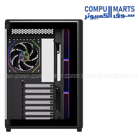 Cooler Master Elite 600 ARGB ATX mid tower cabinet with tempered glass side panel and RGB lighting for gaming PC setup