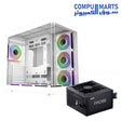 Cooler Master Elite 600 ARGB gaming case with four RGB fans bundled with XPG 700W 80 Plus Bronze power supply for PC build