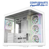 Cooler Master Elite 600 ARGB ATX mid tower cabinet with tempered glass side panel and RGB lighting for gaming PC setup