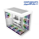 Cooler Master Elite 600 ARGB ATX mid tower cabinet with tempered glass side panel and RGB lighting for gaming PC setup