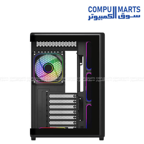 Cooler Master Elite 600 ARGB ATX mid tower cabinet with tempered glass side panel and RGB lighting for gaming PC setup