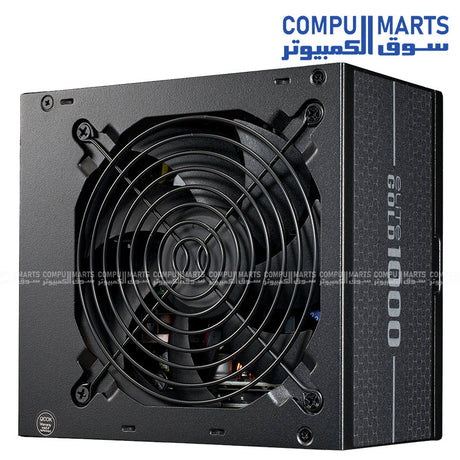 Cooler Master Elite Gold 1000 Power Supply with 1000W output, fully modular design, ATX 12V Ver. 3.1 support, and 80 PLUS Gold certification