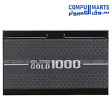 ELITE GOLD 1000 power supply featuring Active PFC, 120mm FDB fan, and ATX form factor for power supply Egypt searches