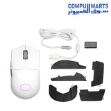 Cooler Master MM712 Hybrid Wireless Gaming Mouse White Matte – 19000 DPI precision sensor