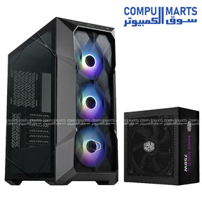 Cooler Master TD500 Mesh V2 gaming case with mesh front panel and ARGB fans bundled with 750W Gold ATX 3.1 power supply