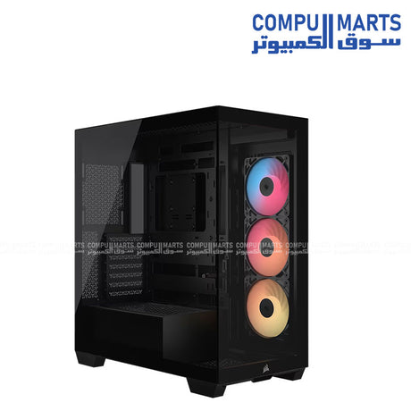 Corsair 3500X ARGB panoramic tempered glass gaming PC case black and white mid tower RGB fans airflow