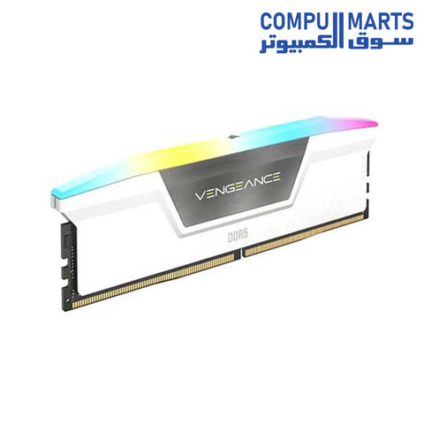 Corsair Vengeance RGB 64Gb (2X32Gb) DDR5 6000Mhz C40 White Desktop Memory