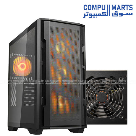 Uniface RGB + ATLAS 750 – PC Case Bundle – Cougar – mid tower ARGB case with 750W 80+ Bronze PSU

