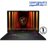 MSI Crosshair 18 HX AI Ultra 9 275HX – RTX 5070 Gaming Laptop – 18" 240Hz