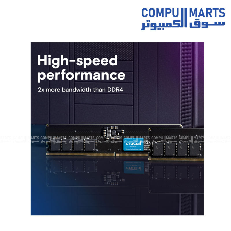 Crucial 16GB DDR5 5600MHz UDIMM Desktop RAM – High-Speed Memory for PC Upgrade – Egypt

