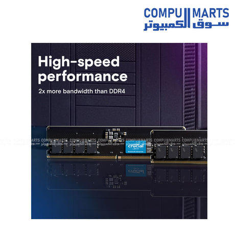 Crucial 16GB DDR5 5600MHz UDIMM Desktop RAM – High-Speed Memory for PC Upgrade – Egypt

